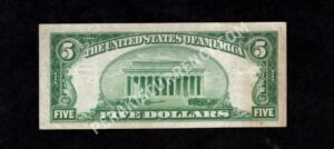 1800-1 Malvern, Pennsylvania $5 1929 Nationals Back