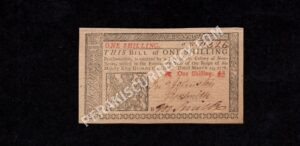 New Jersey 1 Shilling 3/25/1776 Colonial Front