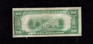 1802-1 Millerstown, Pennsylvania $20 1929 Nationals Back