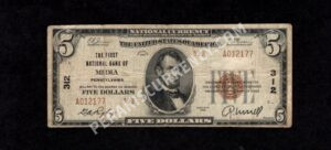 1800-2 Media, Pennsylvania $5 1929II Nationals Front