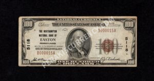 1804-1 Easton, Pennsylvania $100 1929 Nationals Front