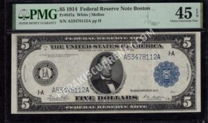 FRN 847a 1914 $5 typenote Front