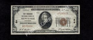 1802-1 Milwaukee, Wisconsin $20 1929 Nationals Front