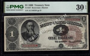 Treasury Notes 347 1890 $1 typenote Front