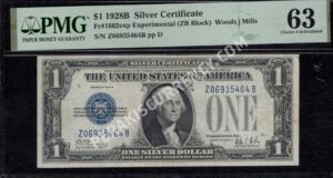 FR 1602exp 1928B $1 Silver Certificates Front