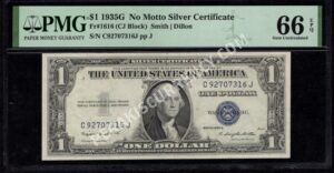 FR 1616 1935G $1 Silver Certificates Front