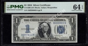 FR 1606 1934 $1 Silver Certificates Front