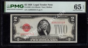 FR 1501 1928 $2 Legal Tender Notes Front