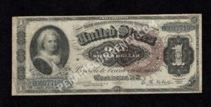 Silver Cert. 220 1886 $1 typenote Front