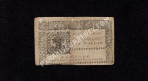New York $1 3/5/1776 Colonial Back