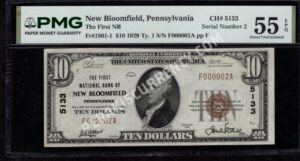 1801-1 New Bloomfield, Pennsylvania $10 1929 Nationals Front