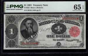 Treasury Notes 352 1891 $1 typenote Front