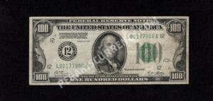 FR 2150-L 1928 $100 FRN Front