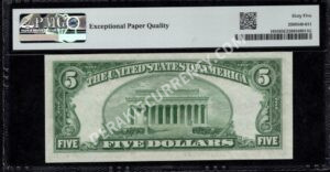 FR 1655 1953 $5 Silver Certificates Back