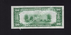 FR 1870-I 1929 $20 FRBN Back