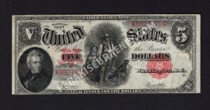 Legal Tender 91 1907 $5 typenote Front