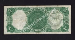 Legal Tender 91 1907 $5 typenote Back