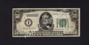 FR 2100-A 1928 $50 FRN Front