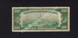FR 2100-A 1928 $50 FRN Back
