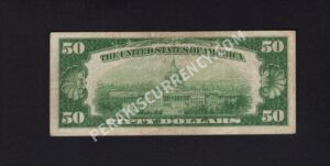 FR 2100-E 1928 $50 FRN Back