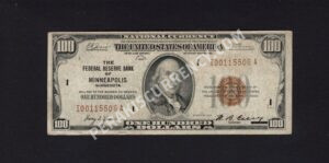 FR 1890-I 1929 $100 FRBN Front