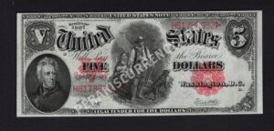 Legal Tender 90 1907 $5 typenote Front