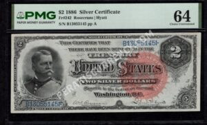 Silver Cert. 242 1886 $2 typenote Front