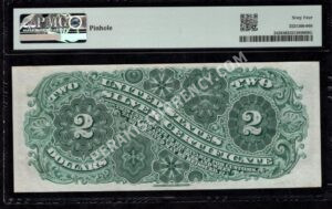 Silver Cert. 242 1886 $2 typenote Back