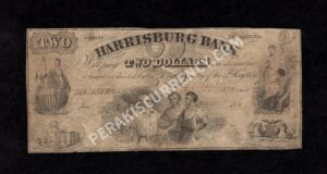 Harrisburg Pennsylvania $2 1851 Obsolete Front
