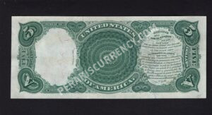 Legal Tender 90 1907 $5 typenote Back