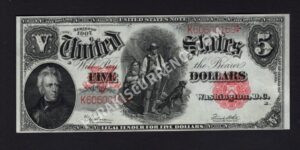 Legal Tender 91 1907 $5 typenote Front