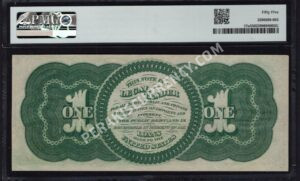Legal Tender 17a 1862 $1 typenote Back