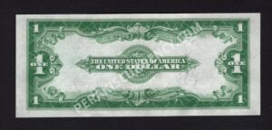 Silver Cert. 237 1923 $1 typenote Back