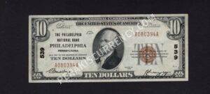 1801-1 Philadelphia, Pennsylvania $10 1929 Nationals Front