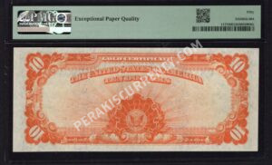 Gold Certificates 1173 1922 $10 typenote Back