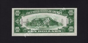 FR 2303 1934A $10 Hawaii Back