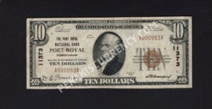 1801-1 Port Royal, Pennsylvania $10 1929 Nationals Front