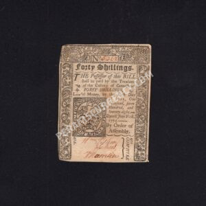 Connecticut 40 Shillings 5/1/1775 Colonial Front