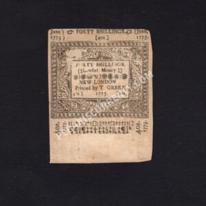 Connecticut 40 Shillings 5/1/1775 Colonial Back