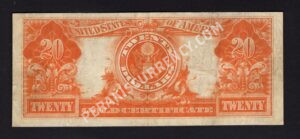 Gold Certificates 1185 1906 $20 typenote Back