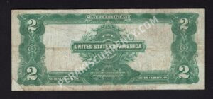 Silver Cert. 256 1899 $2 typenote Back