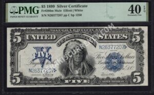 Silver Cert. 280m 1899 $5 typenote Front