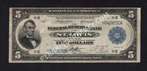 FRBN 797 1918 $5 typenote Front