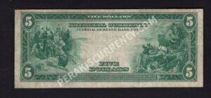 FRBN 797 1918 $5 typenote Back