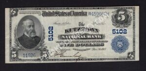606 Kutztown, Pennsylvania $5 1902 Nationals Front
