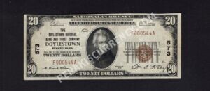 1802-1 Doylestown, Pennsylvania $20 1929 Nationals Front